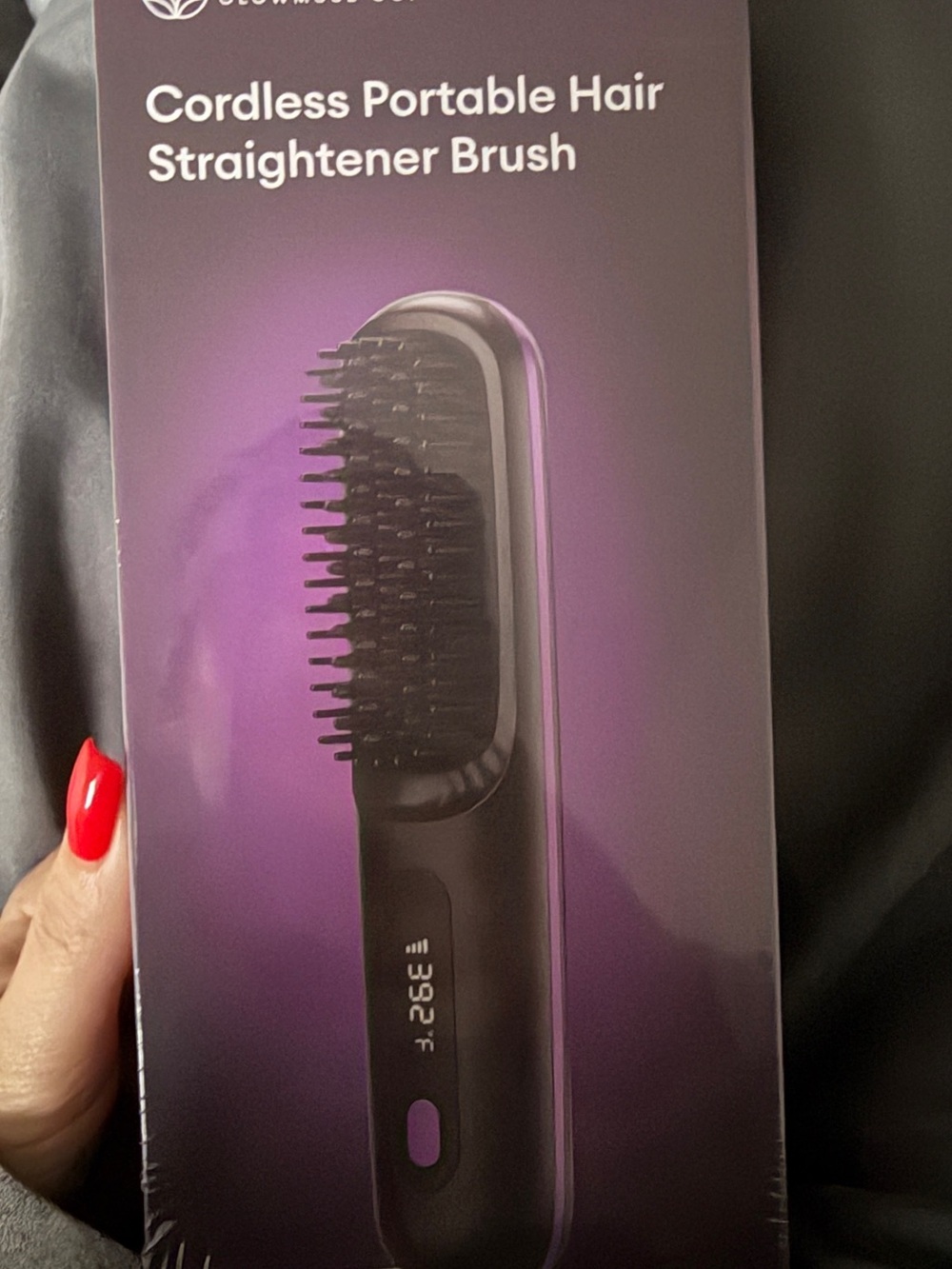 Cordless Portable Hair Straightener Brush - Black